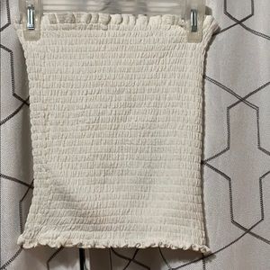 white ribbed tube top